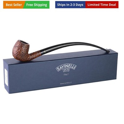 Churchwarden Brown - Extra Long Handmade Bent Billiard Italian Wood Briar Pip...