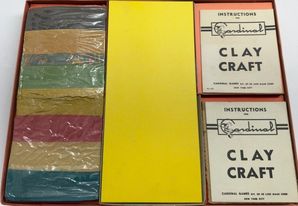 Vintage CLAY-CRAFT Cardinal Games No. 101 De Luxe Game Corp SEALED CLAY Antique - Image 4 of 4
