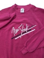 Vintage 80 s/90 s Jerzees New York Women s Pink Sweatshirt Size Large 42-44 USA