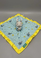 Goodnight Moon Bunny Lovey Plush Baby Security Blanket Fleece Satin Style Trim