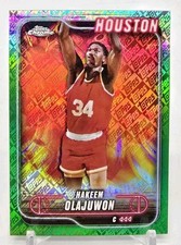 2024-25 Topps Chrome HAKEEM OLAJUWON Topps Green Refractor Logofractor Houston 