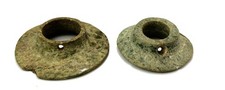 Pair Pre-Columbian Jade Mayan Ear Spools Artifacts