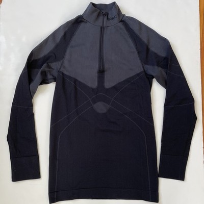 Craft Active Intensity 1/4 Zip Long Sleeve Black Gym Compression Top Sz L
