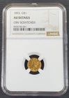 1853 Liberty Head Gold $1 Coin - Certified NGC AU Details