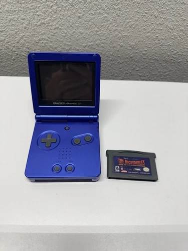 Nintendo Game Boy Advance SP/with Game/ No charger/AGS-001 /Cobalt Blue/Tested!!