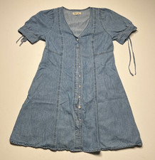 Madewell Womens Blue Cotton Chambray Shirt Dress Denim Short Sleeve Size 8
