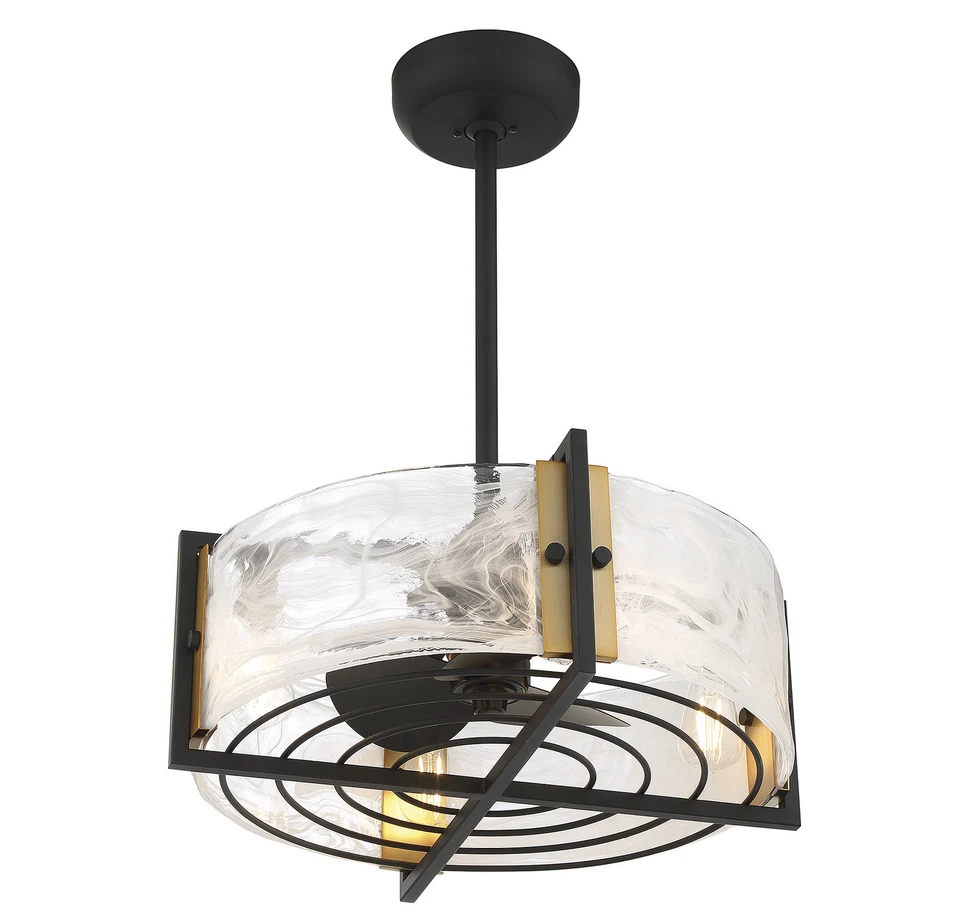 Savoy House 24-FD-1698-143 Hayward 4-Light Fandelier in Matte Black with Warm - Image 4 of 4