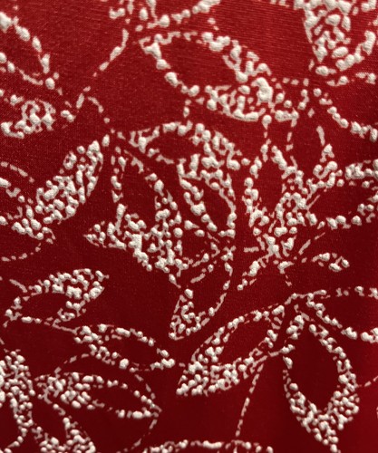 Ladies XL Seven forty two Red Blouse White Raised Flowers Holiday Christmas READ - Picture 5 of 8