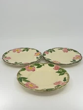 Set of 3 Franciscan Desert Rose Dessert Plates 6.25 Inch USA Gladding 1949-1953