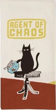 Blue Q Funny Dish Towel, The Cat - Agent of Chaos. 100% Cotton,