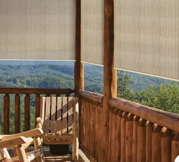 Coolaroo Outdoor Porch Shade Roll Up Patio Blinds 4x6 Deck Sun