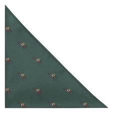 Dark Green Embroidered Horse and Jockey Pocket Square, Handkerchief