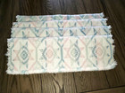 Set of 4 Cloth Placemats Blue, Pink, Green & White Approx. 16 1/2" x 11" Used — photo 2