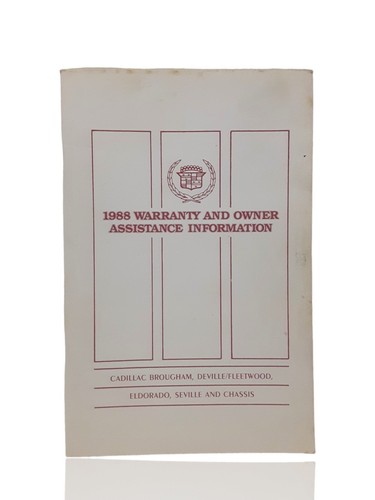 1988 warranty and owner assistance information, Cadillac brougham, ect
