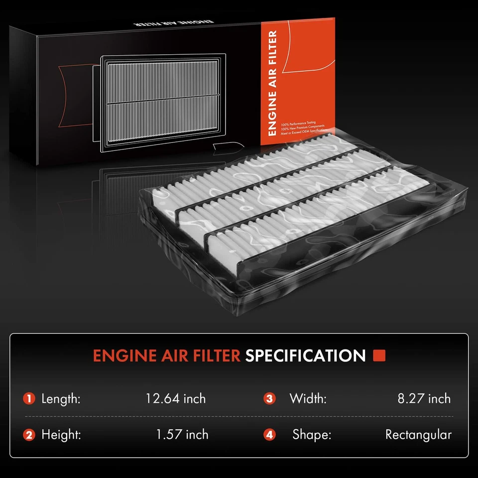 Filtro de aire del motor 2 piezas para Suzuki Kizashi 2010 2011 2012 2013 2,4 L 1378057L00 Foto 2 de 4