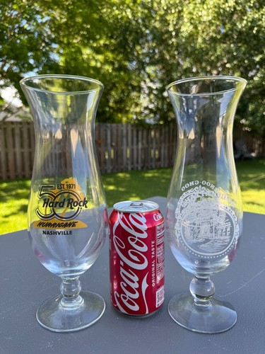 2 Hurricane Glasses: Hard Rock 50 Nashville Est. 1971 & Chattanooga Choo-Choo