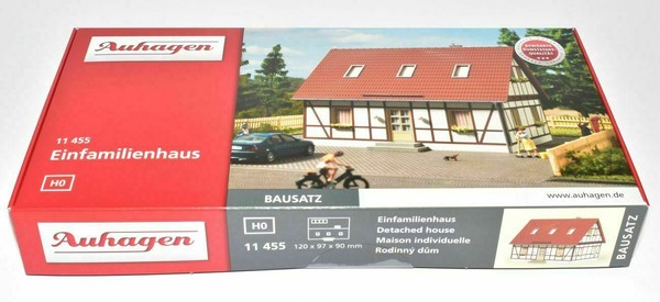 Auhagen H0 11455 Einfamilienhaus / Fachwerkhaus / Wohnhaus Bausatz Neu & Ovp-image