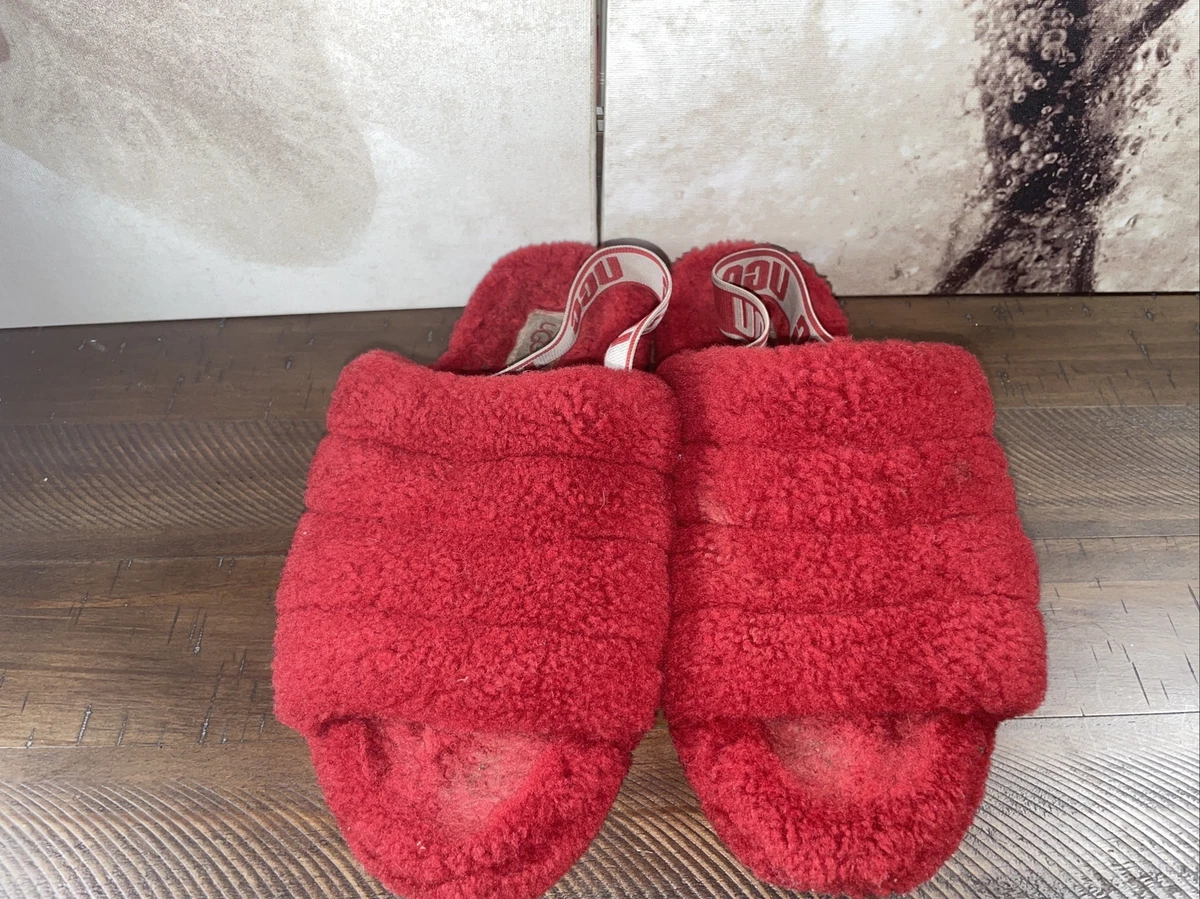 Ugg fluff 2025 yeah ribbon red