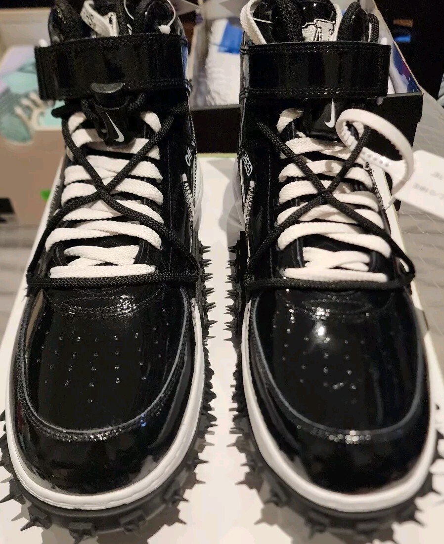 OFF WHITE X NIKE Nike x Off White Air Force 1 Mid Sheed Nero Bianco DR0500 001 Uomo Taglia 12 5