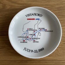 Cunard QE2 Cruise Ship Souvenir Rosenthal Dish Vistafjord July 1989