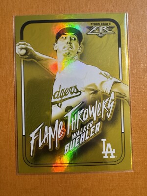 Walker Buehler Gold Minted Foil SP 2022 Topps Fire FLAME THROWERS FT-3 LA DODGER