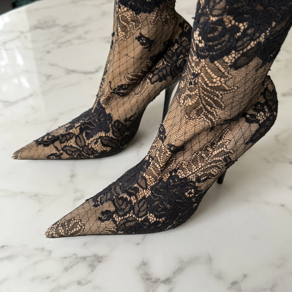 Botas Cuchillo Flor Balenciaga Talla 37 1/2 en Encaje Foto 3 de 4