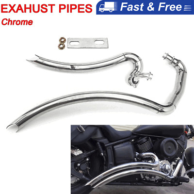 Exhaust Pipes Full System Muffler Chrome Fit For Yamaha V-Star 1100 XVS1100 US