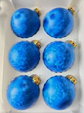 Rauch Magic Glass Christmas Ornaments - Blue Set Of 6