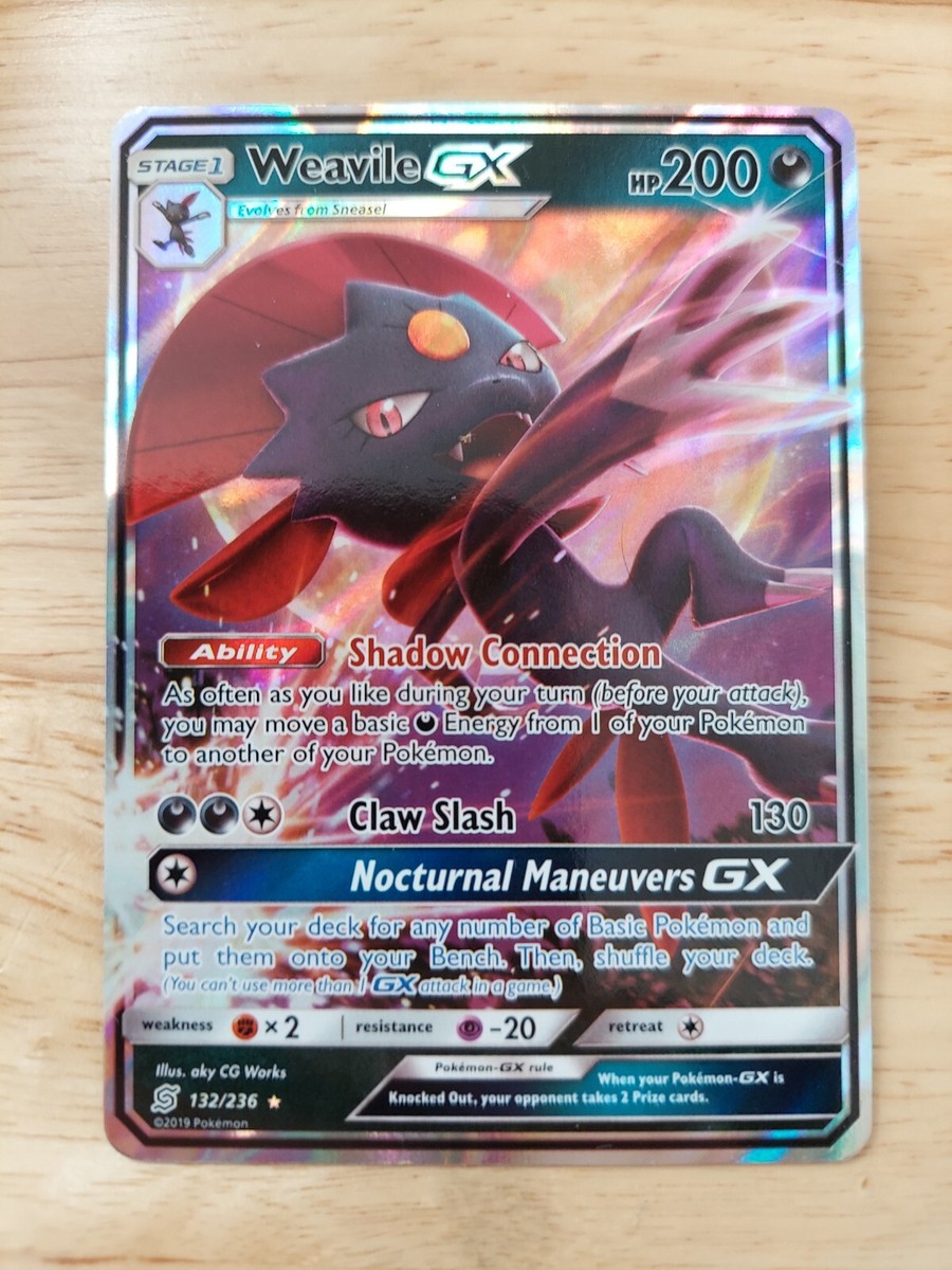 Weavile GX 132/236 Unified Minds NM Ultra Rare Pokemon Card Weavile GX 132/236 Unified Minds NM Ultra Rare Pokemon Card