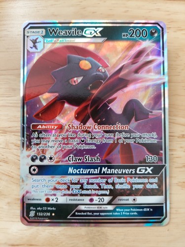 Weavile GX 132/236 Unified Minds NM Ultra Rare Pokemon Card