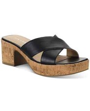 Sun  Stone Women's Black Giigi Crisscross Wedge Sandals - 5 - Black