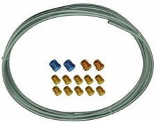 25ft Coil 1/4" OE Zinc Brake Line Tubing and SAE Tube Nut Fitting Kit USA Made
