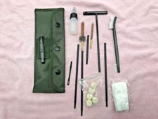 13 PC military 223 5.56 & .30 caliber Rifle CLEANING Kit with 2 compartment Case