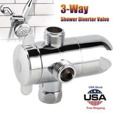 3-Way ABS Bathroom Shower Head Diverter Valve Sprayer Arm Mount Water Separator
