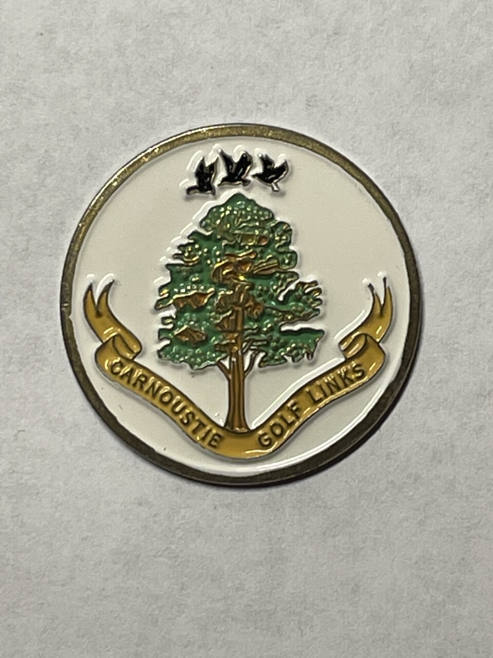 Vintage Rare Carnoustie Golf Links 1" Coin Style Golf Marker - Angus, Scotland 