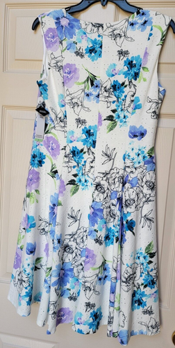 Sandra Darren geblümtes Kleid mit V-Ausschnitt, Lochspitze, ärmellos, gefüttert, Gr. 8 - Bild 3 von 6