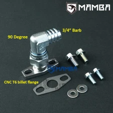 MAMBA 90 Deg 3/4" Barb Turbo Oil Return Flange Kit Mitsubishi TF035HM TF035HL