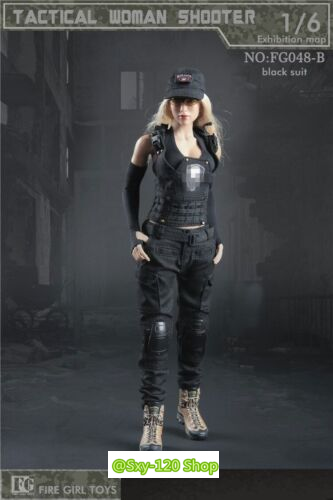 Fire Girl Toys FG048B 1/6 Tactical Female Black Clothes Set Fit 12in Figure Body - Picture 1 of 7