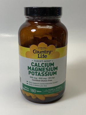 Country Life - Target-Mins Calcium-Magnesium Potassium - 180 Tablets