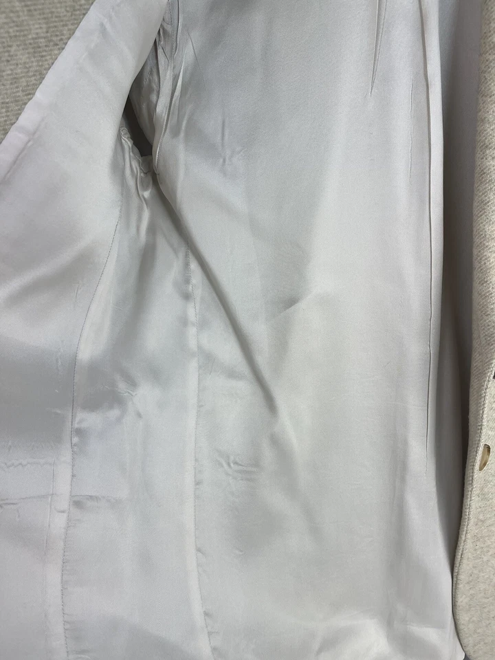 Женский шерстяной блейзер United Colors of Benetton цвета слоновой кости твид размер 42 средний - Изображение 4 из 4