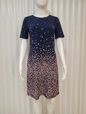 Michael Kors Navy Ombre Bloom Floral Print Short Sleeves Sheath Dress Size S