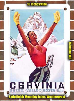 METAL SIGN - 1953 Cervinia Breuil Valle d'Aosta Italy - 10x14 Inches
