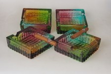  4x Zigarrenascher Rainbow Kristallglas 2 Ablagen 