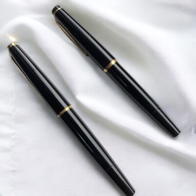 Montblanc 320 32 Black Gold Fountain Pen Case Set USED