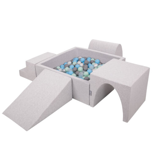 KiddyMoon Spielplatz aus Schaumstoff mit Quadrat Bällebad Bälle Hindernisläufen - Afbeelding 1 van 60