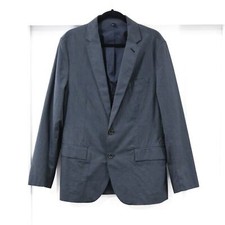 J Crew Medium Unstructured Cotton Twill Microstripe Blazer Jacket Gray Blue