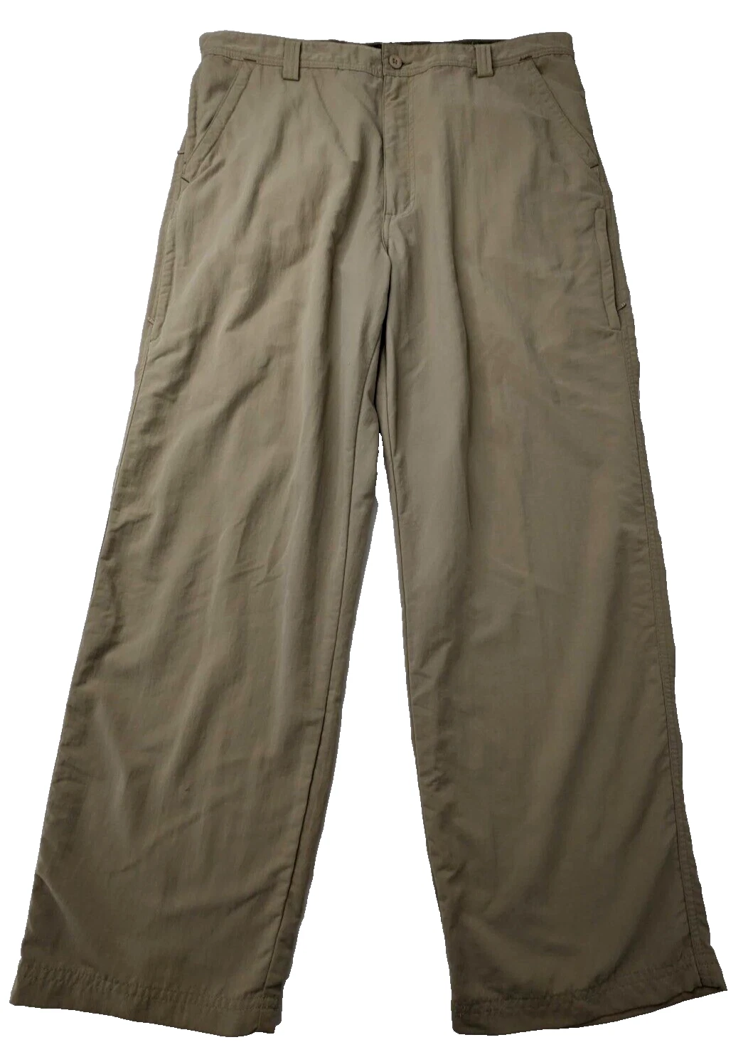 REI Pants Mens 38W 30L Beige Hiking Lightweight Packable Fishing Outdoors 38x30