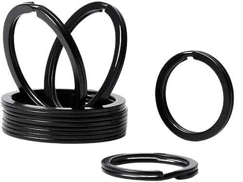 10 Pcs 25 mm Metal Flat Split Circular Keychain Hoops & Loop Keyring Connector - Picture 7 of 11