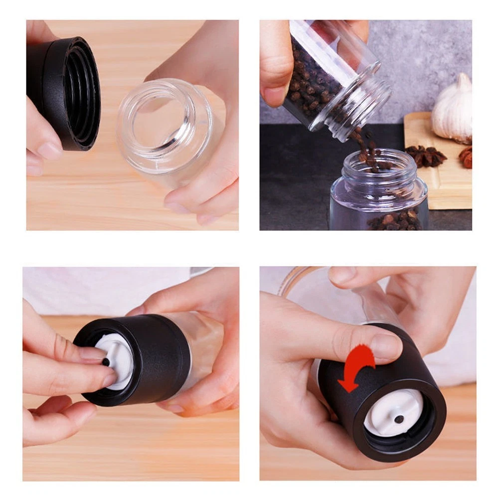 Manual Spice Grinder for Salt and Pepper Adjustable Grinding Mechanism