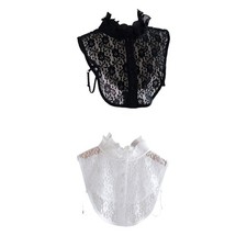 Spitzenkragen für Frauen dekoratives weiches halbes Hemd für Freizeitanzüge